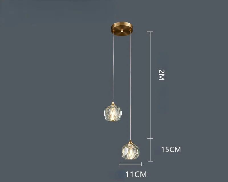 Afralia™ Modern Crystal LED Pendant Chandelier for Bedroom Living Room Dining Table