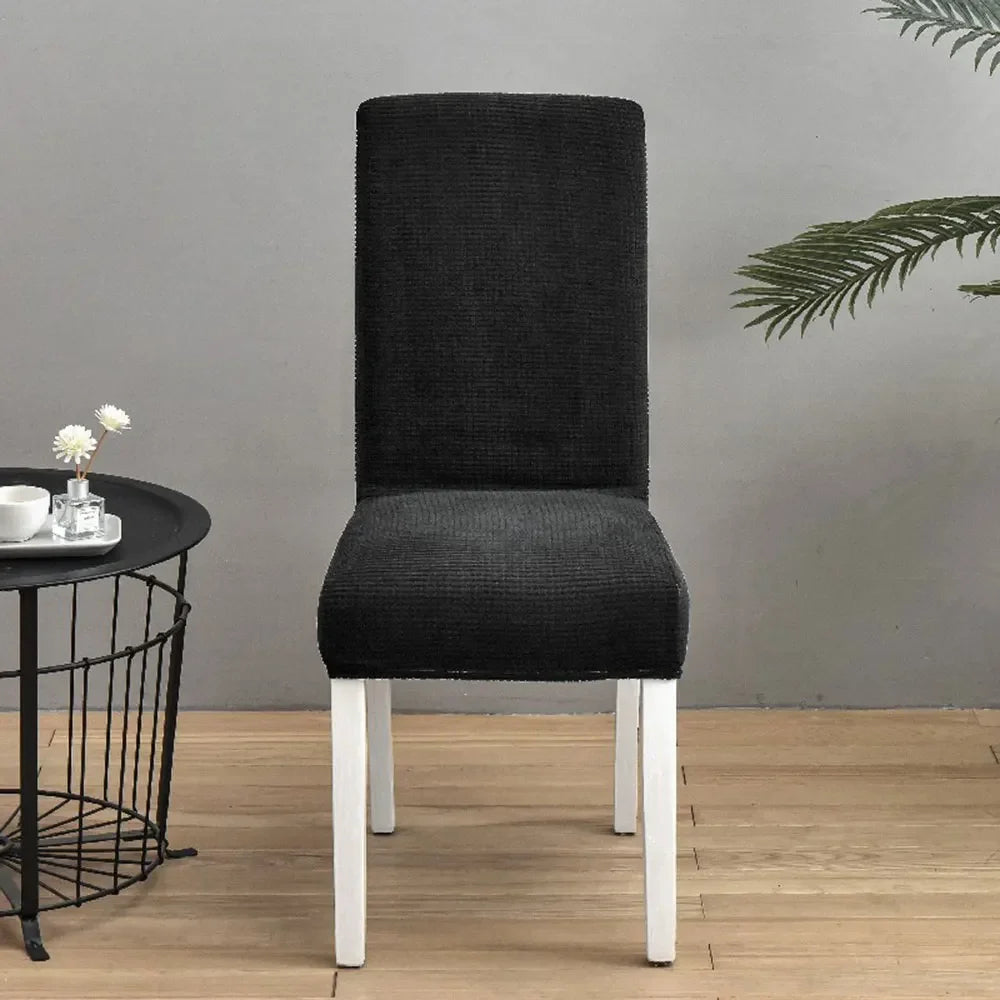 Afralia™ Blue Quilted Chair Cover Slipcover Stretch Elastic Chair Protector for Banquet