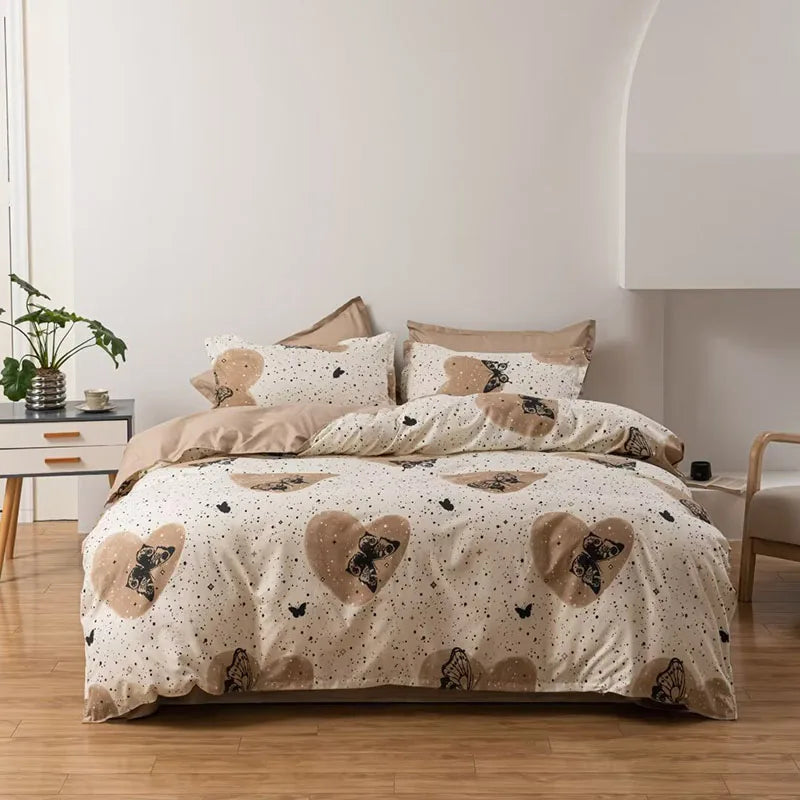 Afralia™ Pattern Printed Duvet Cover Set with 2 Pillowcases in Various Sizes