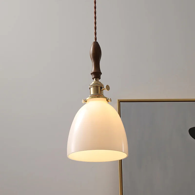 Afralia™ Glass Copper LED Pendant Lights for Modern Style Dining Kitchen Bedroom