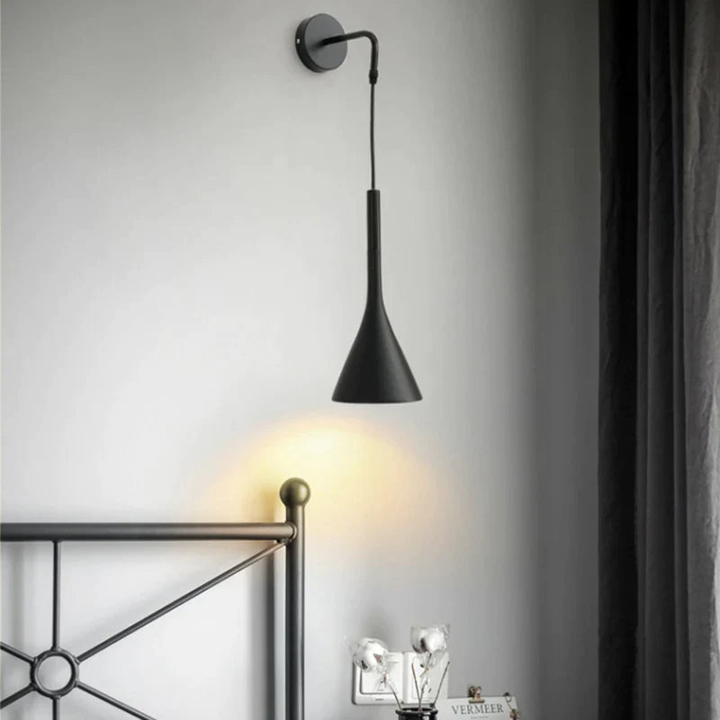 Afralia™ Modern Gray White Black LED Wall Sconces for Bedroom Living Room