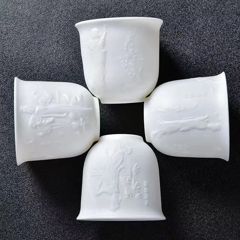 Afralia™ Bone China Tea Cup Set | Cute Goat Fat Jade Ceramic Teacups & Mugs