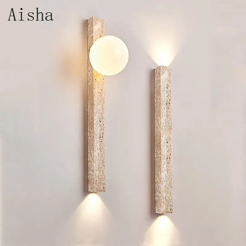 Afralia™ Yellow Cave Stone Wall Lamp 60cm LED Sconces