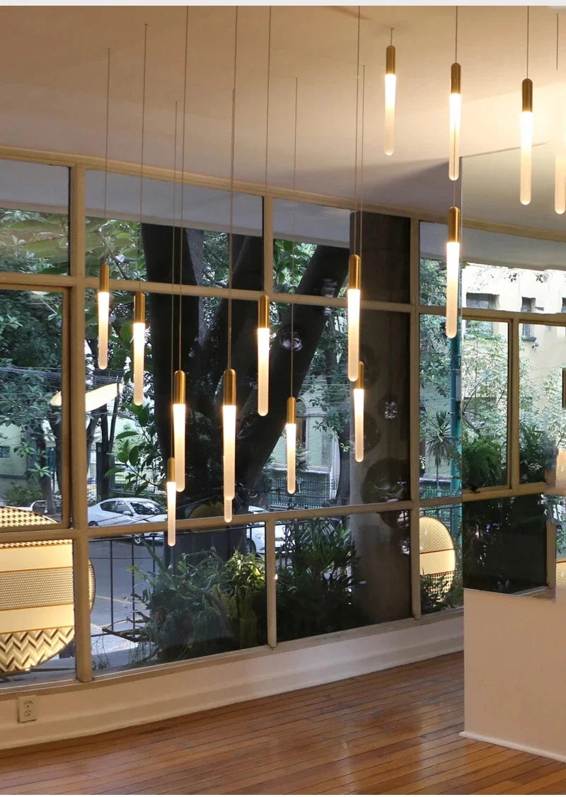 Afralia™ LED Chandelier: Modern Staircase & Kitchen Pendant Light for Home Decoration