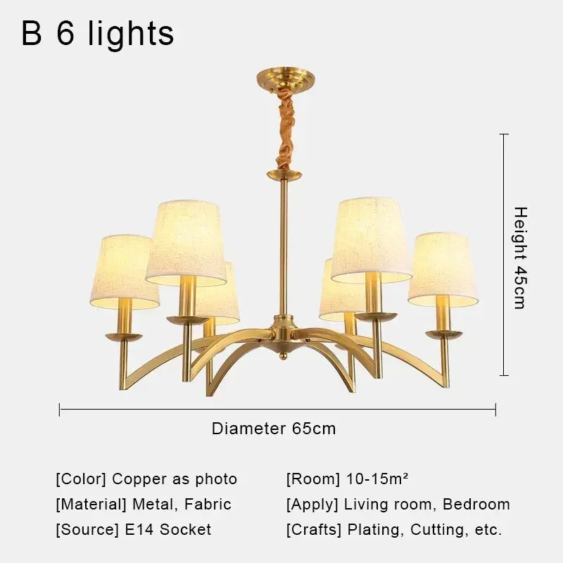 Afralia™ Retro Fabric Chandelier Ceiling Pendant Light for Living Room Kitchen Bedroom Dining