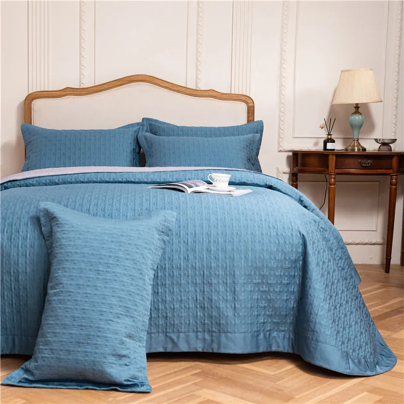 Afralia™ Egyptian Cotton Quilt Set, Reversible Bedspread, Luxe Coverlet, 3Pcs
