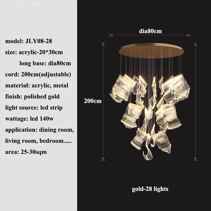 Afralia™ Modern LED Chandeliers for Home Decor & Villa, Living Dining Room Pendant Lights