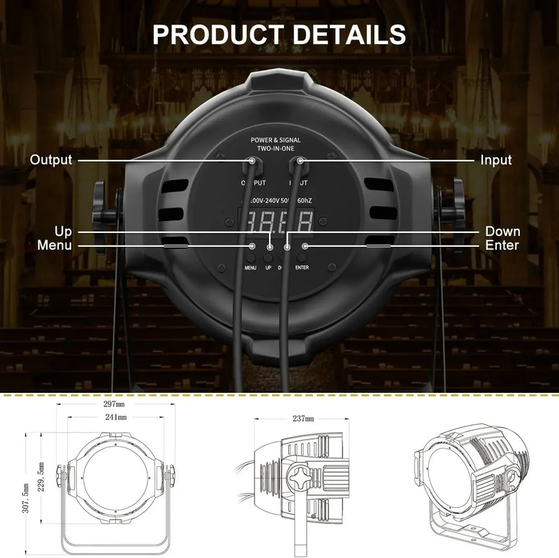 Afralia™ Big Dipper 200W COB Stage Lighting Warm/Cold White with Sound/Auto Control - Party Light