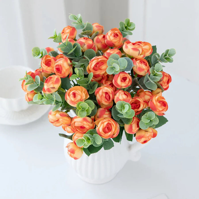 Afralia™ Silk Tea Roses Bouquet for Home Wedding DIY Decor and Scrapbooking