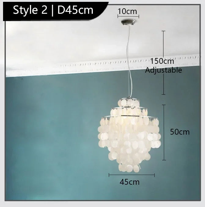 Afralia™ Modern White Acrylic Shell Pendant Light for Luxury Home Decor