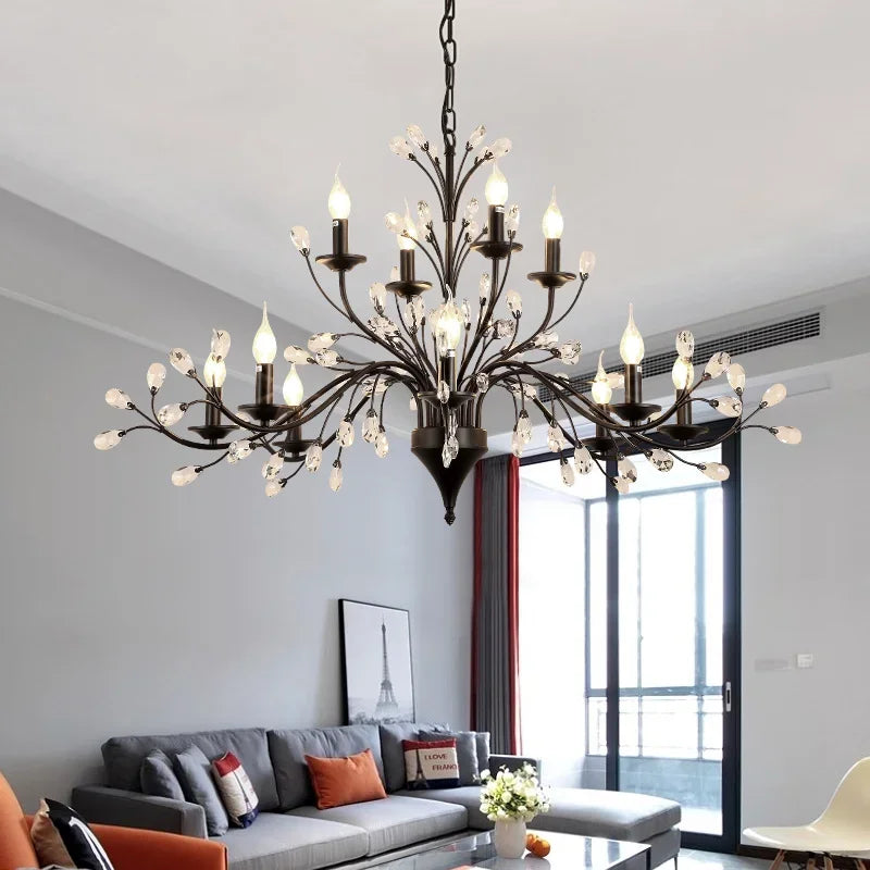 Afralia™ Vintage Crystal LED Ceiling Chandelier for Elegant Living Spaces
