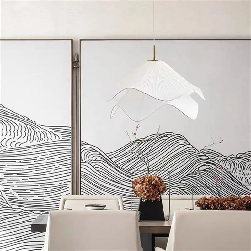 Afralia™ Fabric Pendant LED Light: Nordic Designer Hanging Lamp for Bedroom Decor