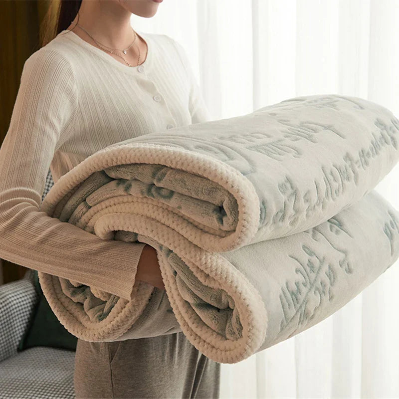 Afralia™ Math Symbol Double-sided Flannel Blanket Warm Winter Thickened Multi-functional