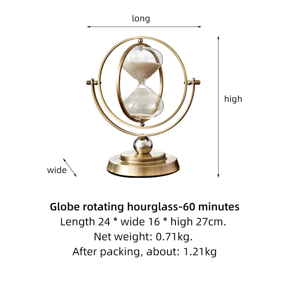 Afralia™ Retro Metal Hourglass Timer | Creative Home Office Decor Ornament