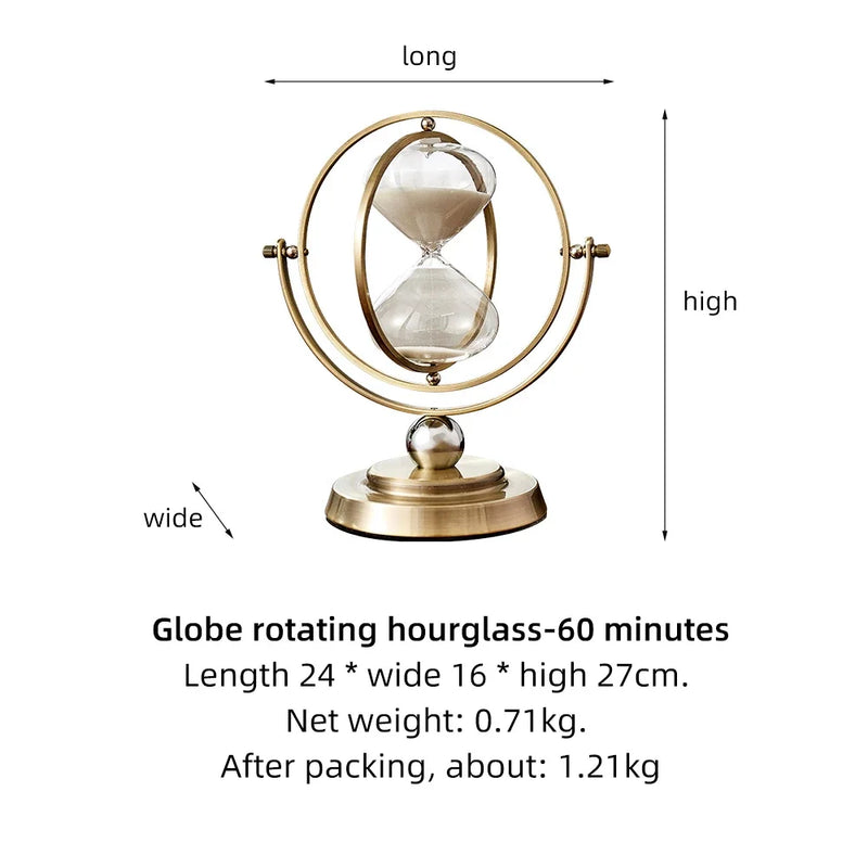 Afralia™ Retro Metal Hourglass Timer | Creative Home Office Decor Ornament