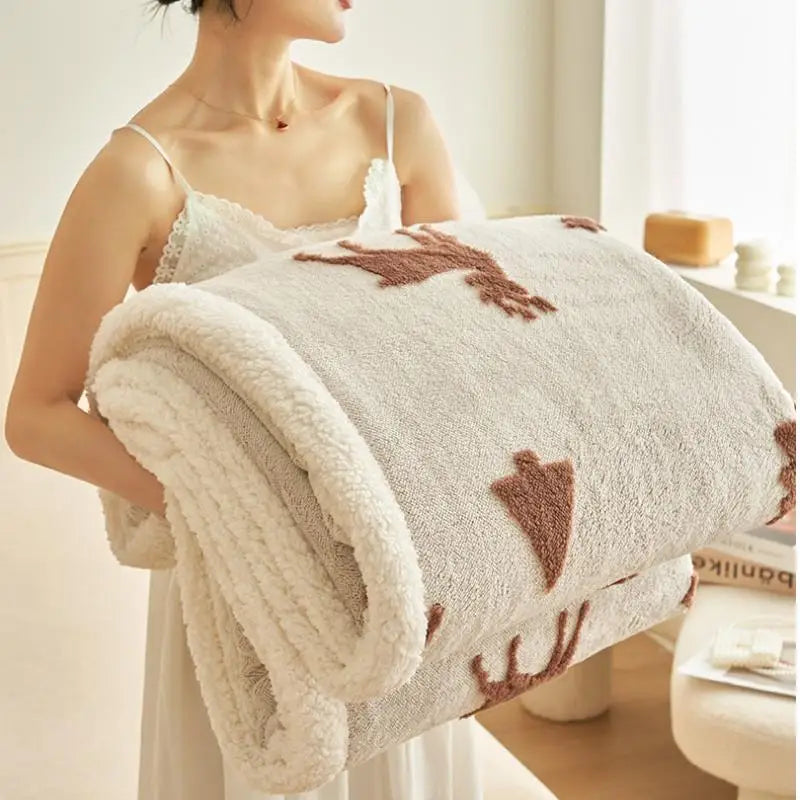 Afralia™ Winter Wool Blanket: Warm, Thick, Soft Bed Cover for Office, Sofa, or Home