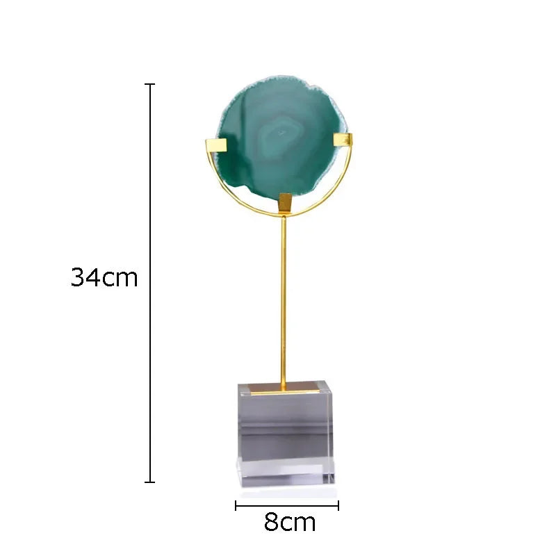 Afralia™ Crystal Base Ornaments: Agate/Fluorite Artwork, Modern Crafts Room Decor