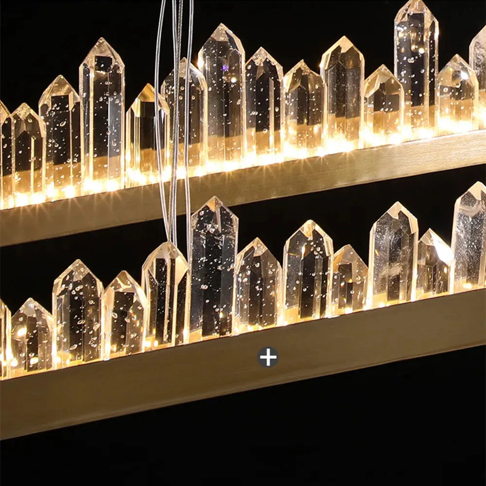 Afralia™ LED Crystal Pendant Chandelier for Living Room Dining Bedroom Hall Decor