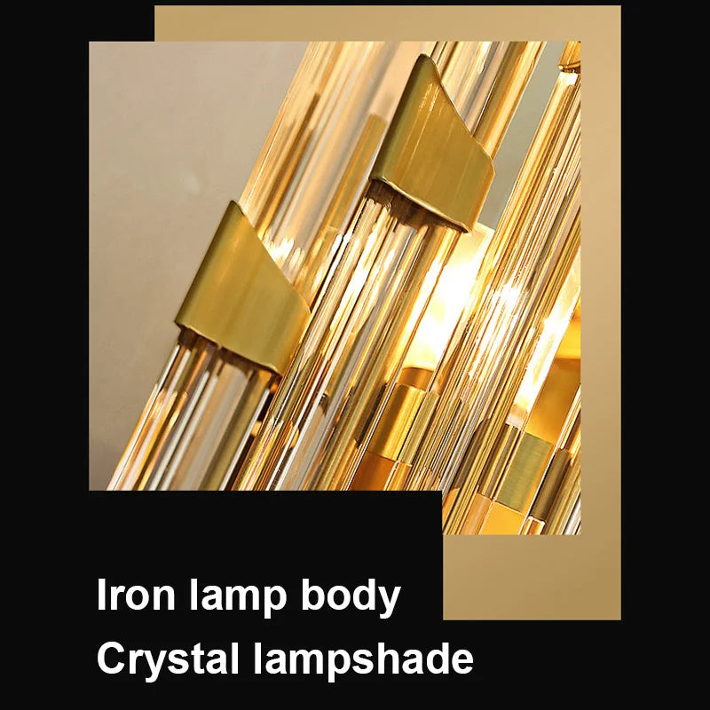 Afralia™ Modern K9 Crystal LED Wall Lamp Gold Sconces for Indoor Lighting and Room Decor