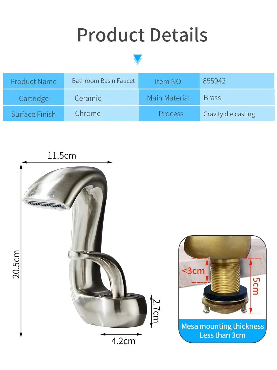 Afralia™ Modern Gold Basin Faucet - Single Handle Brass Mixer Tap for Bathroom