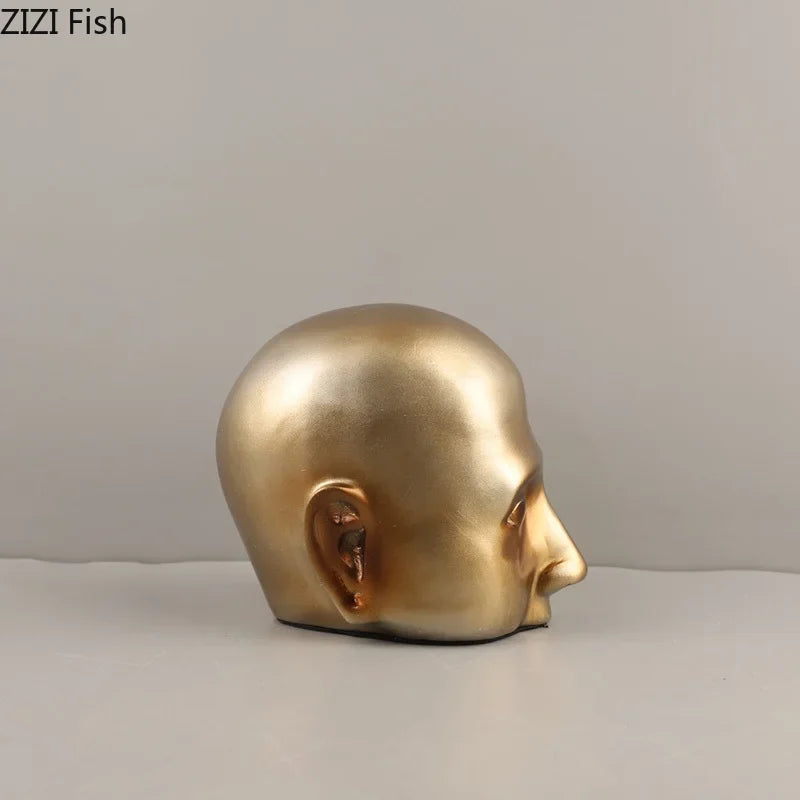Afralia™ Abstract Resin Sculpture Ornament | Modern Golden Character Desk Decoration