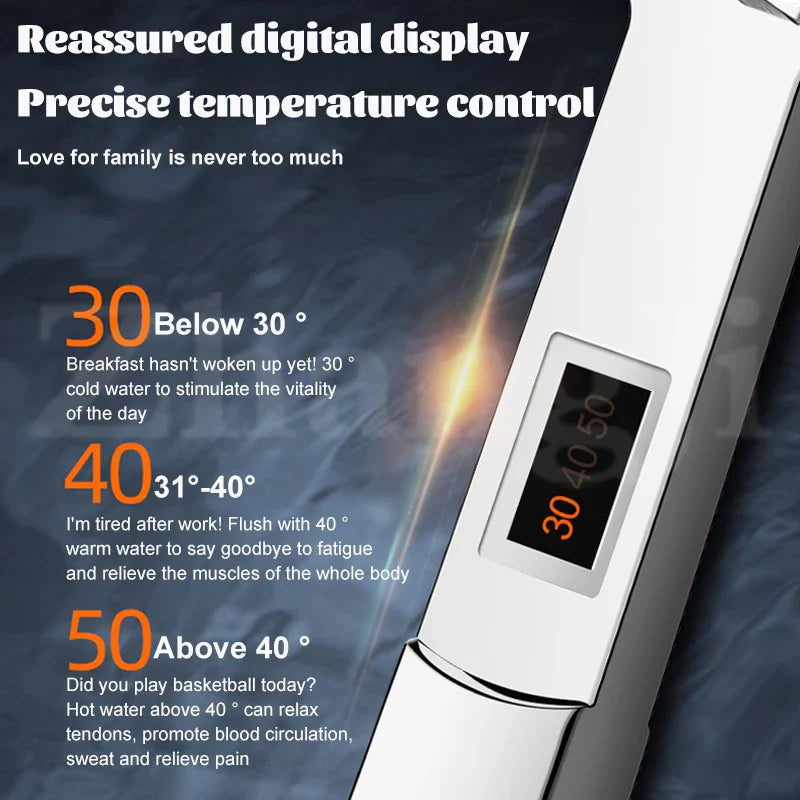 Afralia™ Smart Shower Head: Digital Temperature Display, Water-Saving, Massage Nozzle