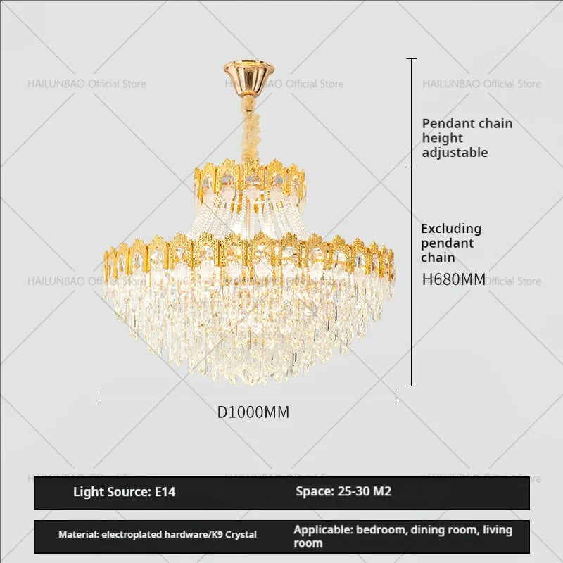 Afralia™ Luxury Crystal Chandelier: Elegant Lighting Solution for Living Room, Lobby, and Restaurant