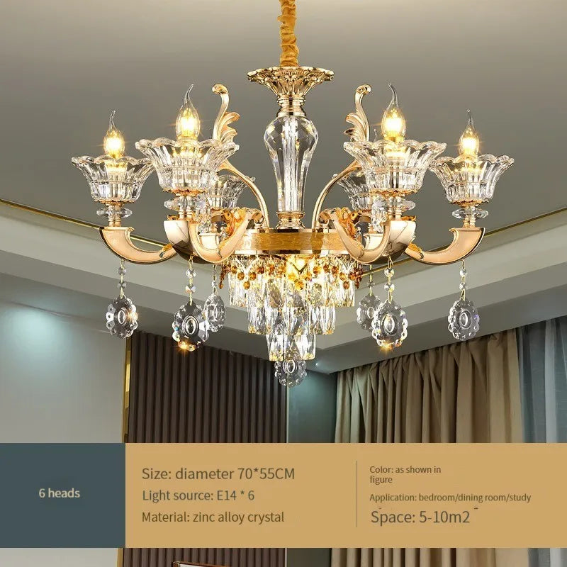 Afralia™ Crystal Chandelier Ceiling Light for Living, Dining, and Bedroom