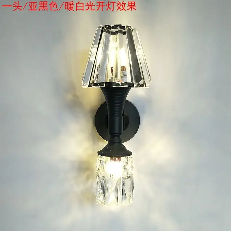 Afralia™ K9 Crystal Wall Lamp for Living Room and Bedroom Atmospheric Lighting