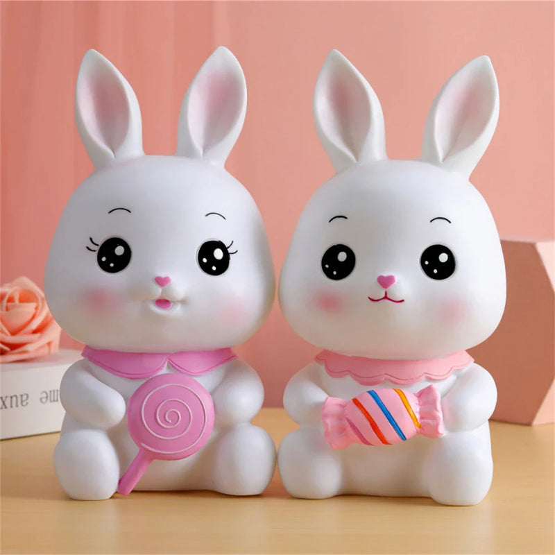 Afralia™ Bunny Piggy Bank Money Box Kids Saving Toy - Cute Easter Rabbit Figurine