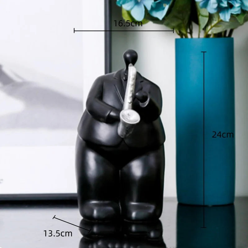 Afralia™ Human Figure Sculpture Musical Instrument Band Character Home Decoration