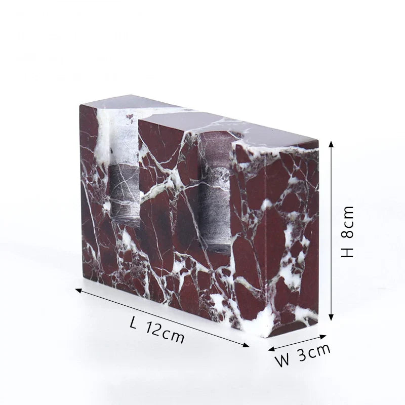 Afralia™ Marble Stone Candle Holder Set - Vintage Travertine Candlesticks for Home Decor