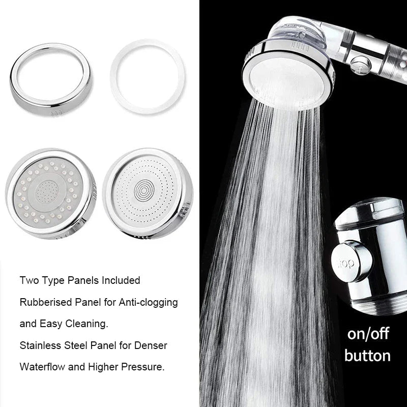 Afralia™ Spa Shower Head | 3 Modes, High Pressure, Water Saving, Replacement Beads