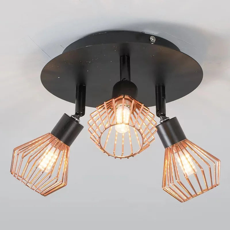 Afralia™ Diamond Cage Chandelier: Industrial Kitchen & Living Room Lighting