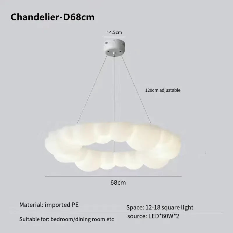 Afralia™ Nordic Cloud LED Chandelier Ceiling Lamp for Living Room & Bedroom