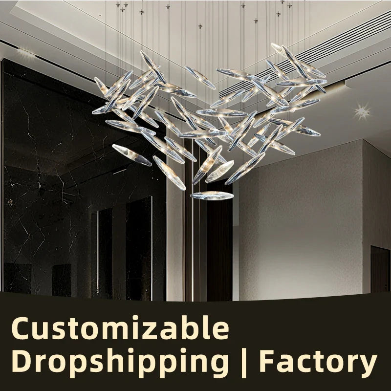 Afralia™ Modern Crystal Chandelier Pendant Light for Villa Hall, Living Room, Kitchen Island