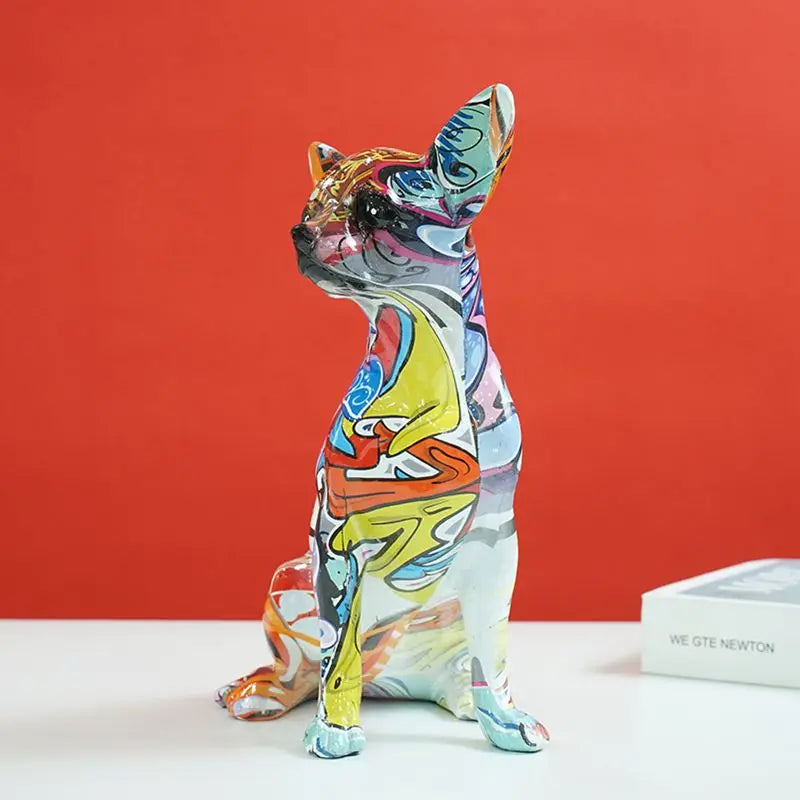 Afralia™ Chihuahua Dog Sculpture Resin Statue Pop Art Modern Home Decor