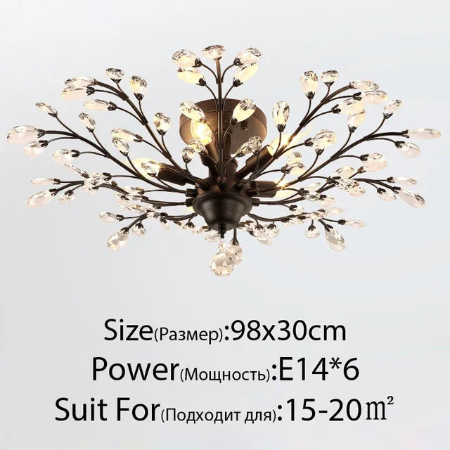 Afralia™ Nordic Crystal Chandelier: Retro Candle LED Pendant Lamps for Living Room