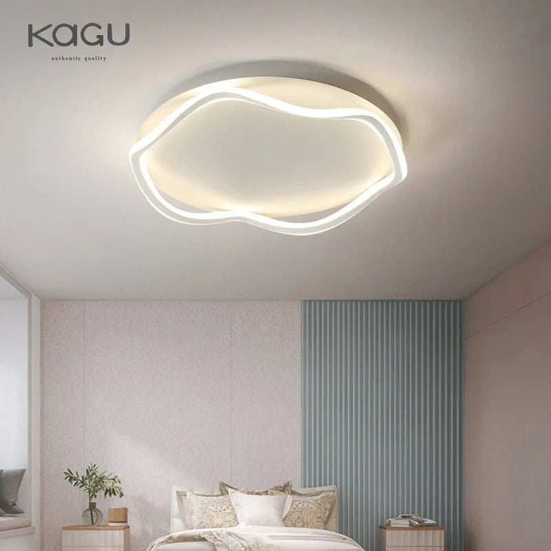 Afralia™ Modern Round LED Ceiling Lamp with Remote Control for Indoor Lighting