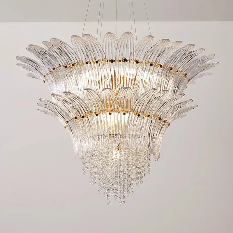 Afralia™ Crystal Chandelier Ceiling Light Fixture for Luxurious Living Rooms