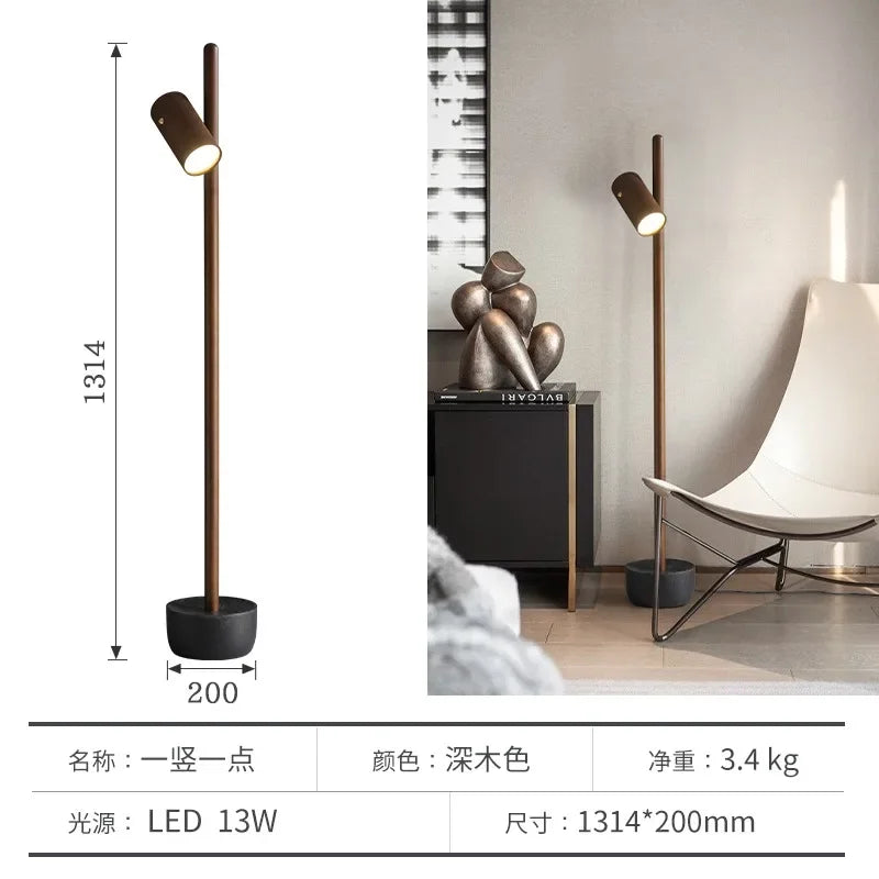 Afralia™ Zen Art Solid Wood Floor Lamp for Study Tea/Living Room