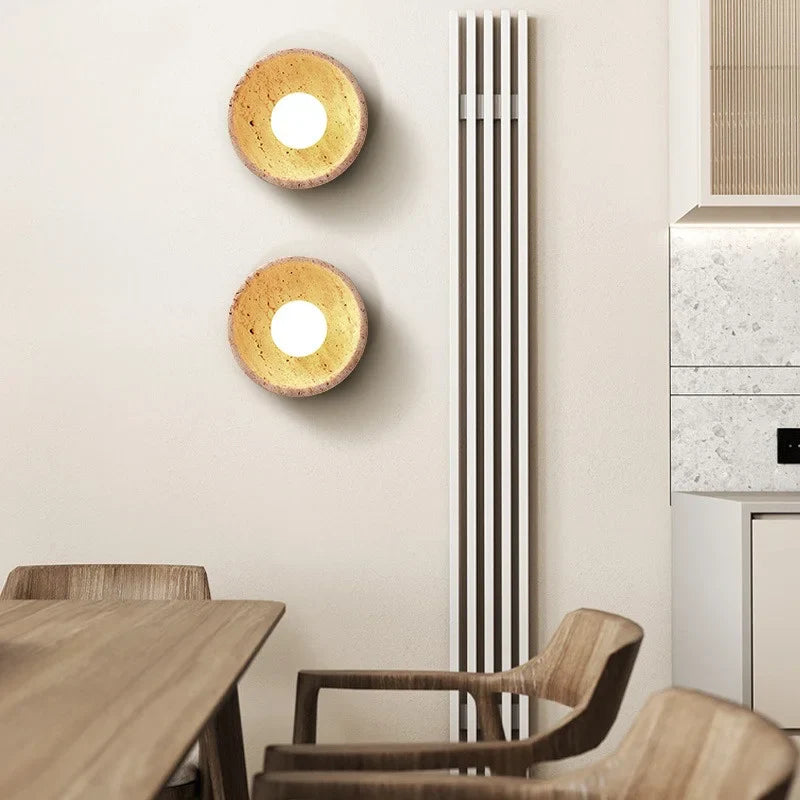 Afralia™ Travertine LED Wall Light - Modern Nordic Design for Hotel Dining Room