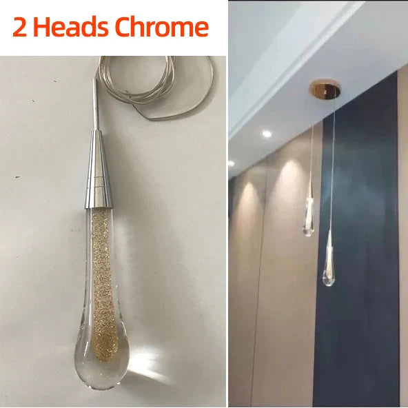 Afralia™ Crystal Glass LED Pendant Lights - Tear Drop Design for Restaurant, Bar, Staircase