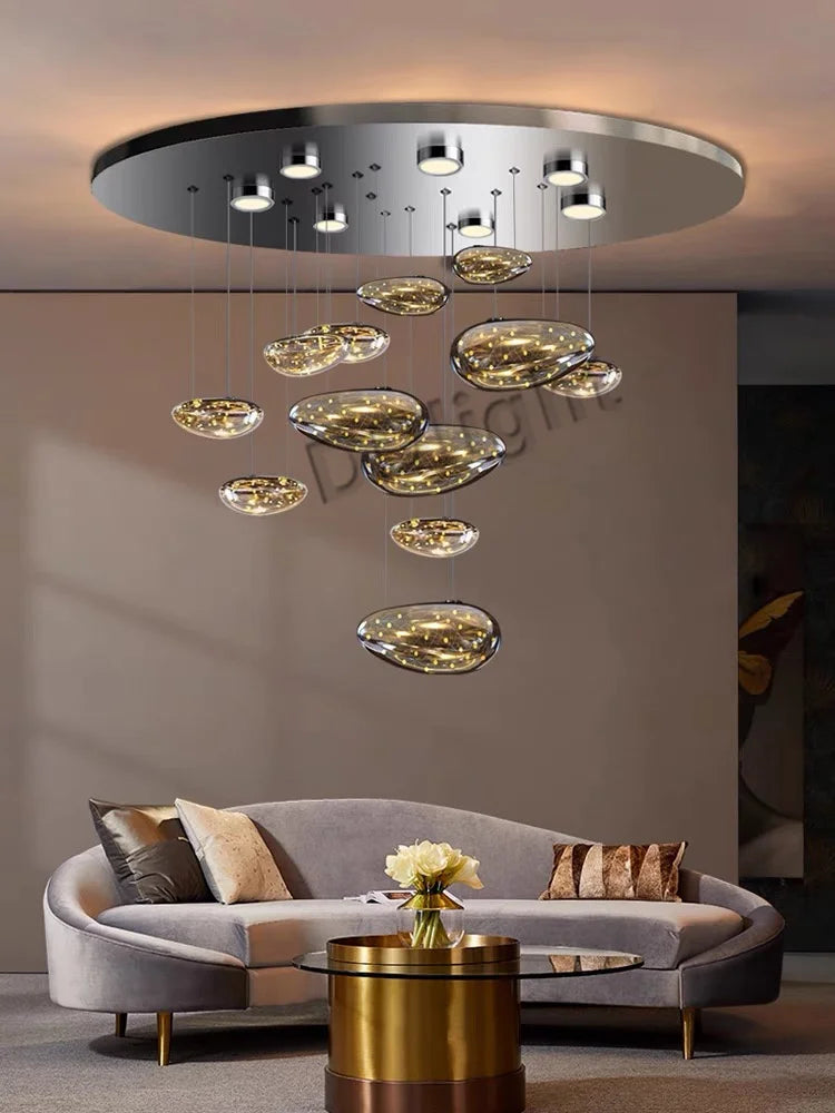 Afralia™ LED Drop Chandelier Lighting for Living & Dining Room Decor