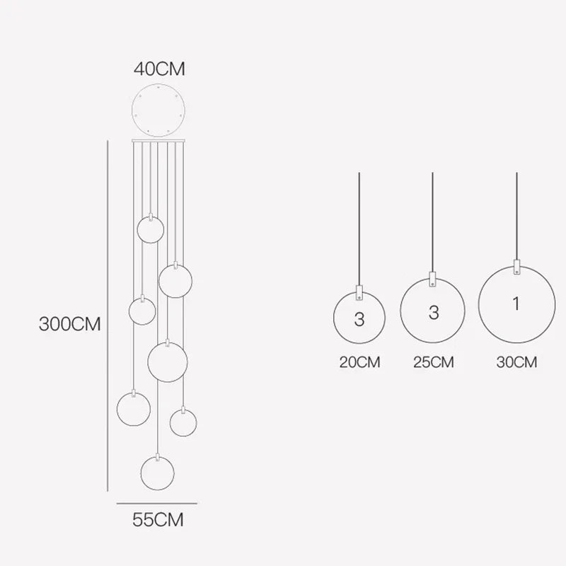 Afralia™ Staircase Chandeliers: Modern LED Pendant Lights for Living Room Décor