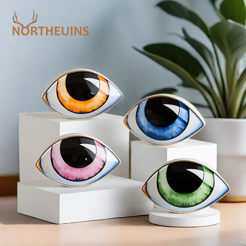 Afralia™ Ceramic Evil Eye Statues - Unique Handicrafts for Home Decor & Feng Shui