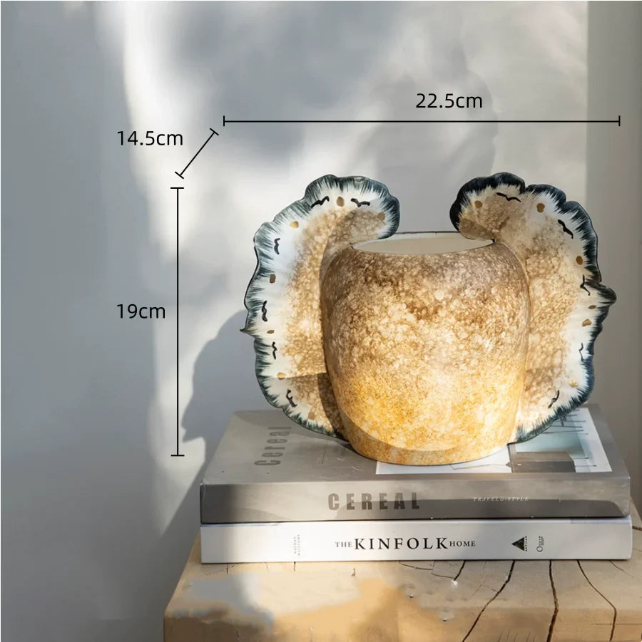 Afralia™ Wavy Wings Hand-painted Ceramic Vases: Unique Floral Decor & Home Accessory