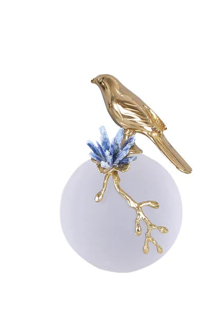 Afralia™ Golden Bird Brass Sculpture Modern Home Decor Artwork Statue