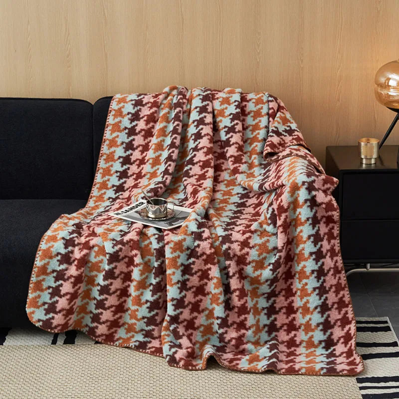 Afralia™ Luxury Faux Cashmere Sofa Blanket - Double Layered, High-End, Multifunctional Home Decor