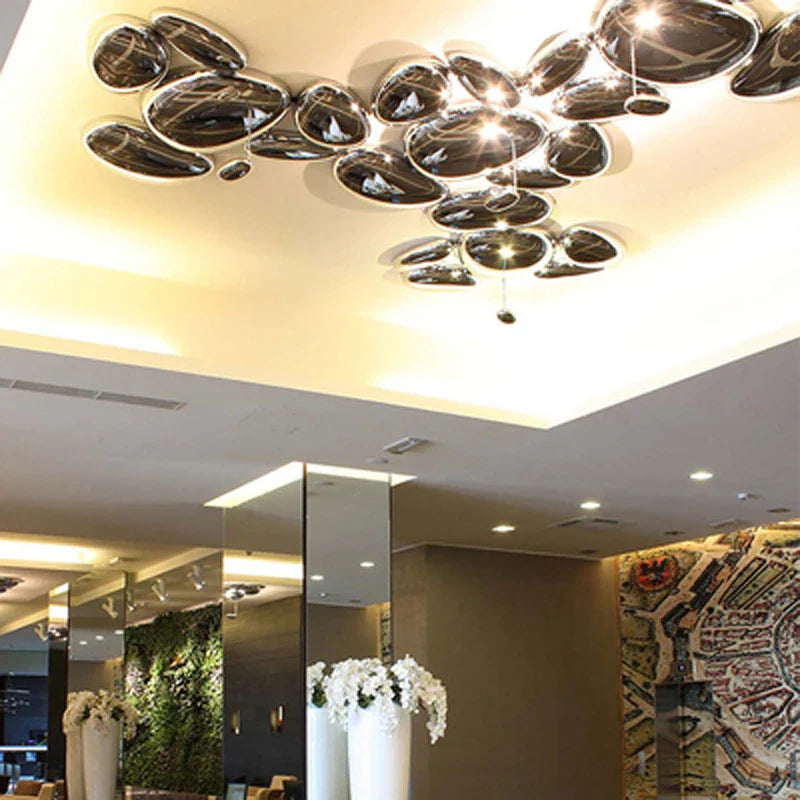Afralia™ Modern Silver LED Ceiling Chandeliers Luxury Indoor Lighting Fixture